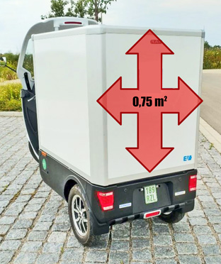 e-formica 180 Elektro-3-Rad-Lastenroller Werbefläche Heck von epowertec.de E-Mobility
