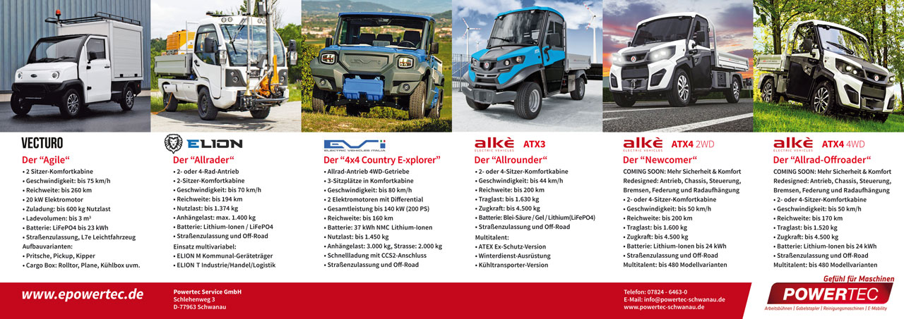 Powertec_E_Mobility_Elektromobile_Elektrotransporter_Sortimente_2025 Flyer-PDF von epowertec.de