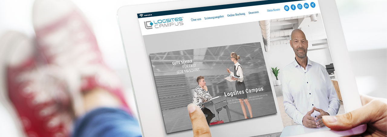 LOGSITES CAMPUS News: Neues Onlinebuchungs-System 24/7 und E-Learning. Auf logsites.de relaxed Online buchen.